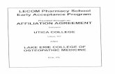 LECOM Pharmacy School Early Acceptance Program