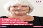 people in England Annual Review 2015 Support for single homeless