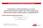 Examiner interventions in oral interview tests: what are the listening ...