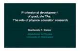 Professional development of graduate TAs: The role of physics ...