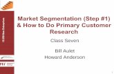 Lecture 7 Market segmentation & how to do primary customer research