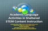Academic Language Activities in Sheltered STEM Content Instruction