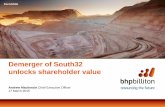 Demerger of South32 unlocks shareholder value