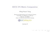 EECS 275 Matrix Computation