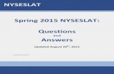 Spring 2015 NYSESLAT: Questions Answers NYSESLAT