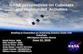 NASA perspectives on Cubesats and Highlighted Activities
