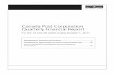 Canada Post Corporation Quarterly Financial Report