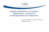 Maladie d'Alzheimer - Annonce et accompagnement du diagnostic ...