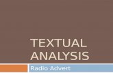Textual Analysis (Radio Advert)