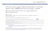 Food and agricultural policy trends after the 2008 food security crisis