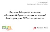 Яндекс.Метрика и факторы для SEO-специалиста (Cybermarketing-2015). Севальнев Дмитрий