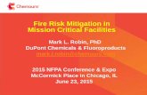 Fire Risk Mitigation in Mission Critical Facilities