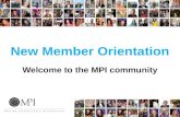 New Member Orientation call from MPI in Europe