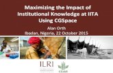 Maximizing the impact of institutional knowledge at IITA using CGSpace