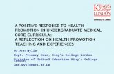 A positive response to health promotion in undergraduate medical core curricula: a reflection on health promotion teaching and expereinces