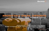 BCMS Monthly Deal Update UK- October 2016