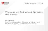 The less we talk about libraries the better - Nick Bevan | Talis Insight Europe 2016