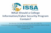 NTXISSACSC4 - What Should a College Information or Cyber Security Program Contain?