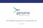 Why genomics needs telehealth to succeed - Lisa Alderson, Genome Medical - TFSS