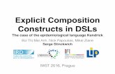 Explicit Composition Constructs in DSLs - The case of the epidemiological language Kendrick