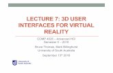 COMP 4010 Lecture7 3D User Interfaces for Virtual Reality