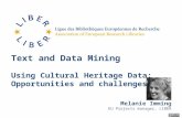 Text and Data Mining Using Cultural Heritage Data