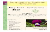 Dept of Medicine Newsletter - May-June 2015