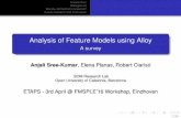 Analysis of Feature Models using Alloy - A survey