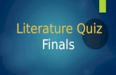 Literature Quiz Finals - BITS Pilani Hyderabad Campus
