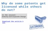 Why do some patents get licensed while others do not?