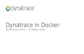 Dynatrace in Docker - Dynatrace Performance Clinic