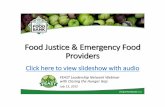 Food Justice & Emergency Food Providers Webinar