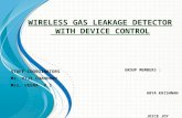 Wireless gas leakage detector  with device control