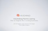 "Industrializing Machine Learning – How to Integrate ML in Existing Businesses", Erik Schmiegelow, CEO at Hivemind Technologies AG