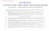 TOEFL structure and written expresssion with answers
