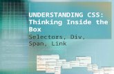 Css selectors div span and link