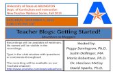 "Teacher Blogs: Getting Started": UTA New Teacher Series