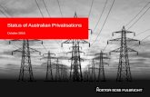 Status of Australian Privatisations - October 2016