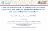 Capacity Development for Effective Integration of Agriculture into National Adaptation Plans (NAPs) and Sustainable Implementation