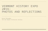 Vermont History Expo 2016: reflections from a member of the Ripton Historical Society