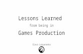 Lessons learned from being in Games Production
