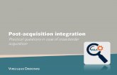Post-acquisition integration (cross-border case)