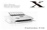 FaxCentre F110 - User Gude, F110 Manuel d'utilisation, F110 ...