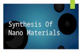 Synthesis of Nano Materials