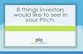 8 things investors would like to see in your Pitch.