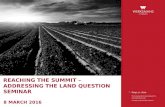 Reaching the summit - addressing the land question seminar