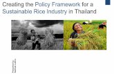 Creating the policy framework for a sustainable rice industry in thailand