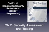 CISSP Prep: Ch 7. Security Assessment and Testing
