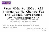 From MDGs to SDGs: David Hulme on global goals