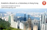 Establish a Branch vs. a Subsidiary in Hong Kong